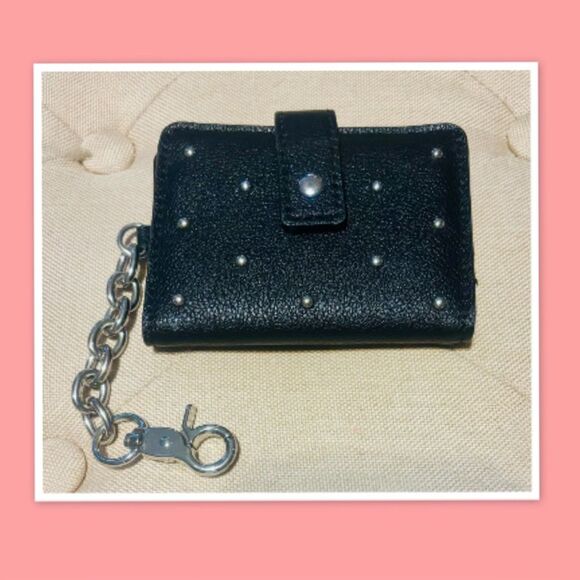 Black Leather with Metal Studs Wallet - Picture 1 of 2